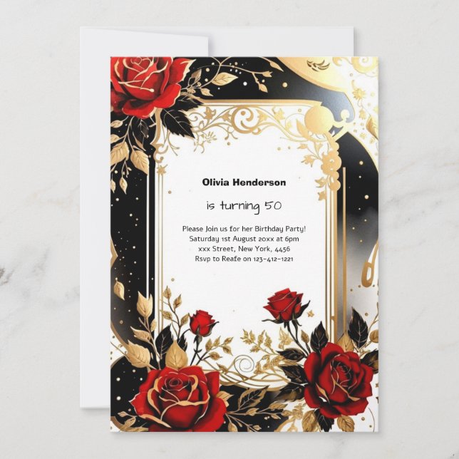 Invitation d'anniversaire personnalisée (Devant)