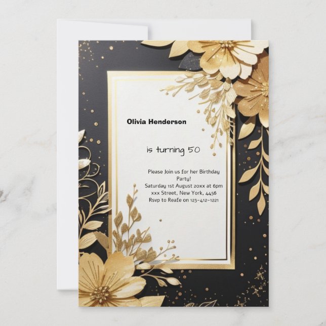 Invitation d'anniversaire personnalisée (Devant)