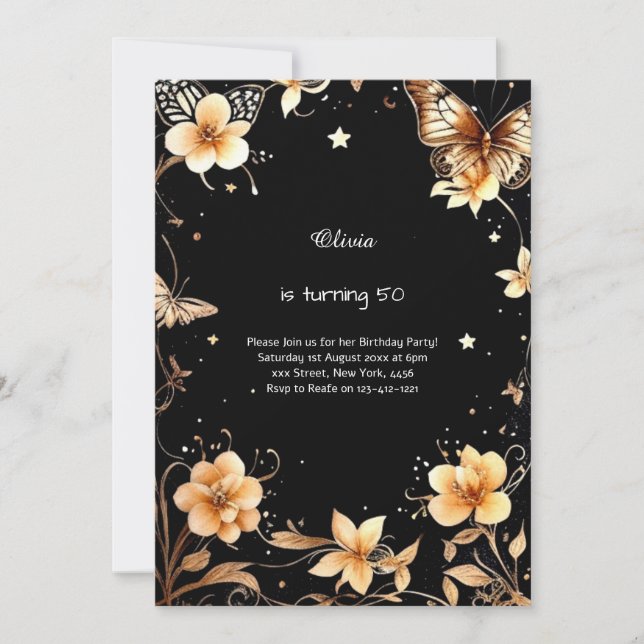 Invitation d'anniversaire personnalisée (Devant)