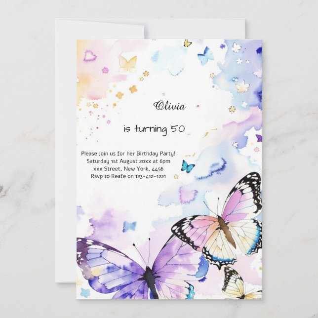 Invitation d'anniversaire personnalisée (Devant)