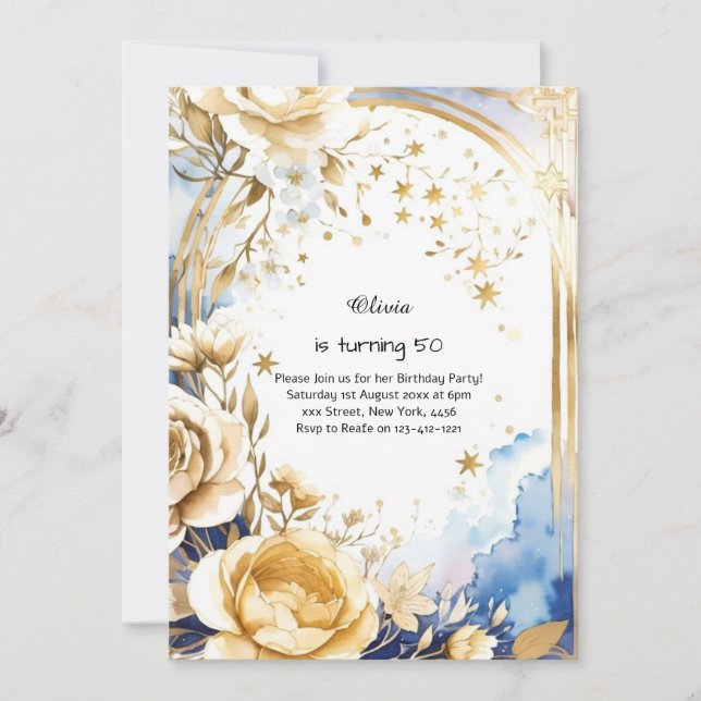 Invitation d'anniversaire personnalisée (Devant)