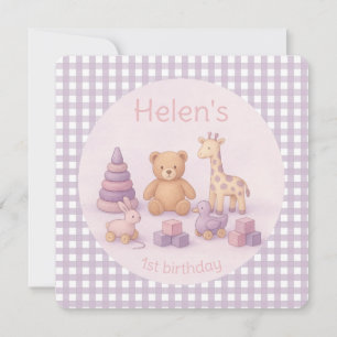 Invitation d'anniversaire personnalisée à carreaux