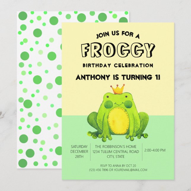 Invitation d'anniversaire personnalisée avec confe (Devant / Derrière)