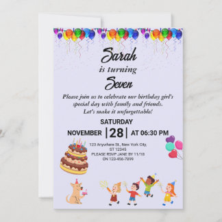 Invitation d'anniversaire personnalisée avec desig