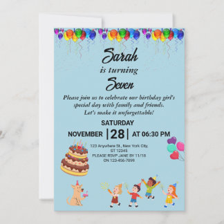 Invitation d'anniversaire personnalisée avec desig