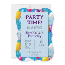 Invitation d'anniversaire personnalisée colorée