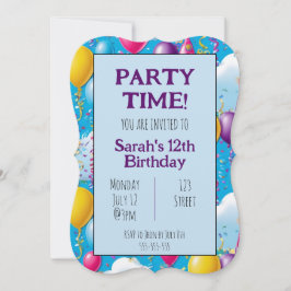 Invitation d'anniversaire personnalisée colorée