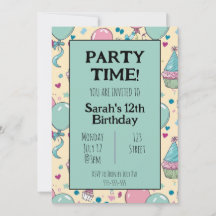 Invitation d'anniversaire personnalisée colorée