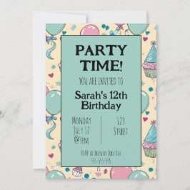 Invitation d'anniversaire personnalisée colorée