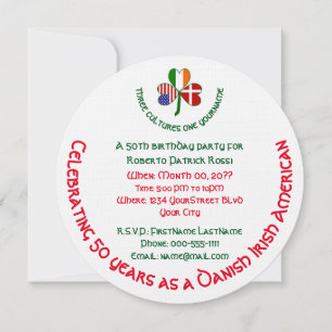 Invitation d'anniversaire personnalisée danoise ir