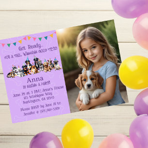 Invitation d'anniversaire personnalisée de Chien c