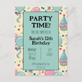Invitation d'anniversaire personnalisée et colorée