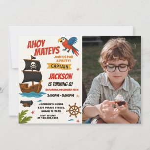 Invitation d'anniversaire personnalisée Pirate ave