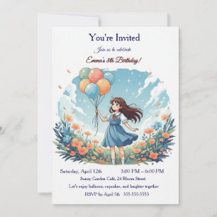 Invitation d'anniversaire personnalisée pour une f