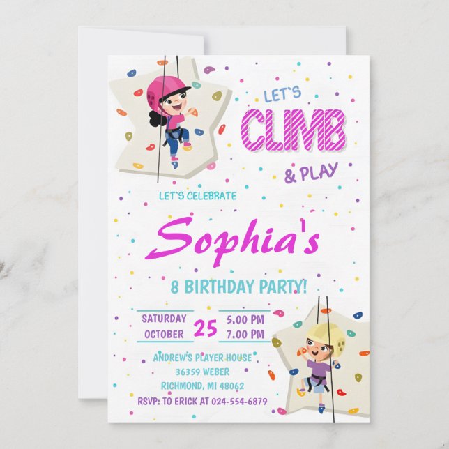 Invitation d'anniversaire personnelle pour l'escal (Devant)