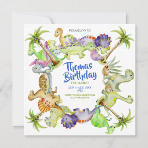 invitation d'anniversaire petit 4ème dino