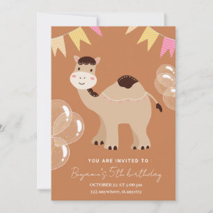 Invitation d'anniversaire photo de chameau de dess