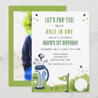 Invitation d'anniversaire Photo de golf Let's Part