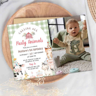Invitation d'anniversaire photo de la ferme avec d