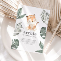 Invitation d'anniversaire photo de tigre