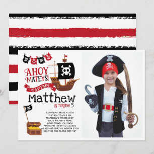 Invitation d'anniversaire pirate avec photo
