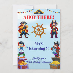 Invitation d'anniversaire pirate garçon   Nom et â