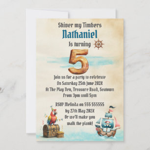 Invitation d'anniversaire pirate pour enfants
