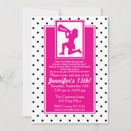 Invitation d'anniversaire Pom-pom girl personnalis