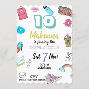 Invitation d'anniversaire pour adolescente, Vsco,