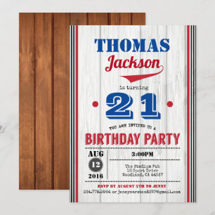 Invitation d'anniversaire pour adultes au baseball