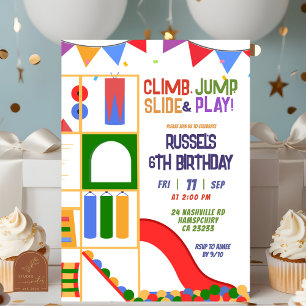 Invitation d'anniversaire pour aire de jeux intéri