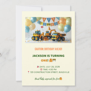 Invitation d'anniversaire pour camion – Modifiable