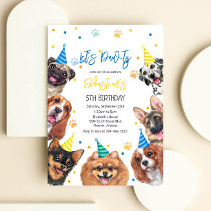 Invitation d'anniversaire pour chien Fête de chiot
