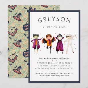 Invitation d'anniversaire pour costume d'Halloween