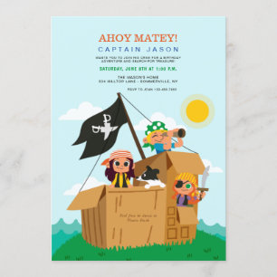 Invitation d'anniversaire pour enfant thème pirate