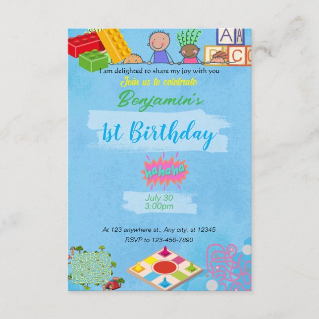 Invitation d'anniversaire pour enfants (Devant)