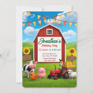 Invitation d'anniversaire pour enfants à la ferme