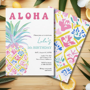 Invitation d'anniversaire pour enfants Aloha Luau