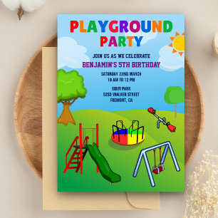 Invitation d'anniversaire pour enfants au parc de