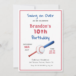 Invitation d'anniversaire pour enfants de sport de