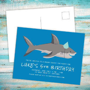 Invitation d'anniversaire pour enfants des requins