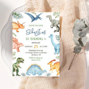 Invitation d'anniversaire pour enfants dinosaures