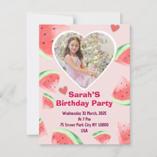invitation d'anniversaire pour enfants (fille) pas