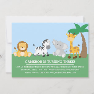 Invitation d'anniversaire pour enfants Fun Jungle