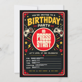 Invitation d'anniversaire pour enfants gamers