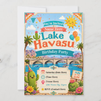 Invitation d'anniversaire pour enfants Lake Havasu