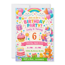 Invitation d'anniversaire pour enfants | Licorne,