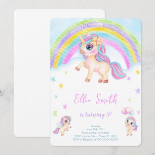 Invitation d'anniversaire pour enfants licorne