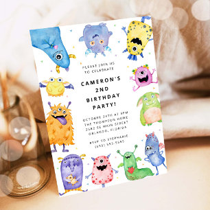 Invitation d'anniversaire pour enfants Monstre Mig