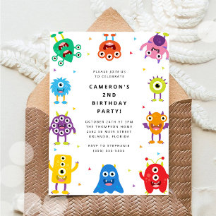 Invitation d'anniversaire pour enfants Monstre Mig